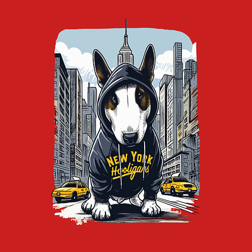 Мужской свитшот Булли - нью-йоркский хулиган / Красный – фото 3