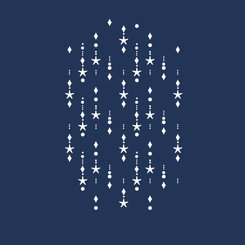 Мужской свитшот Паттерн цепочки звёздочки белые / Тёмно-синий – фото 3