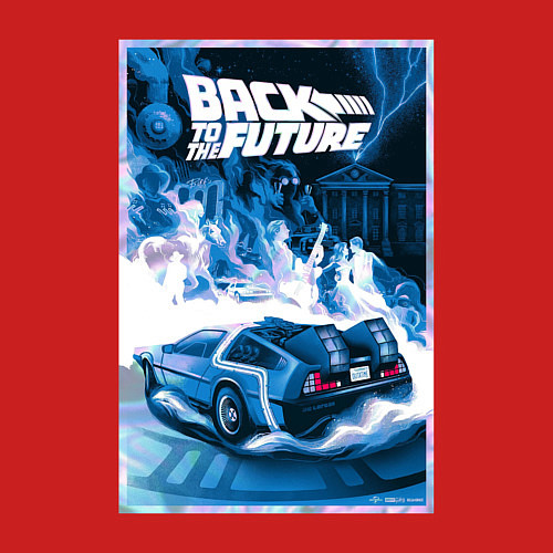 Мужской свитшот Назад в будущее - делориан / Красный – фото 3