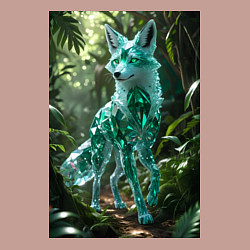 Свитшот хлопковый мужской Кристальный волк в джунглях, цвет: пыльно-розовый — фото 2