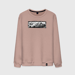 Мужской свитшот Внедорожник, велосипед и горы - оффроад