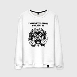 Свитшот хлопковый мужской Twenty One Pilots - rock dog, цвет: белый