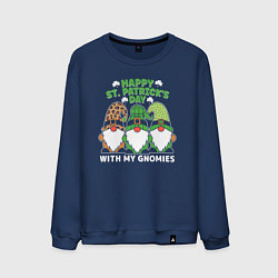 Свитшот хлопковый мужской Happy St Patricks day - dwarves, цвет: тёмно-синий