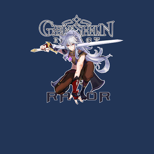 Мужской свитшот Разор из игры Genshin Impact / Тёмно-синий – фото 3
