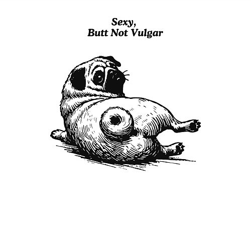 Мужской свитшот Мопс Валентин / Белый – фото 3