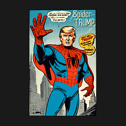 Свитшот хлопковый мужской Spider-Trump - retro, цвет: черный — фото 2