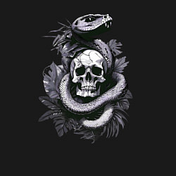 Свитшот хлопковый мужской Змея обвивающая череп, цвет: черный — фото 2