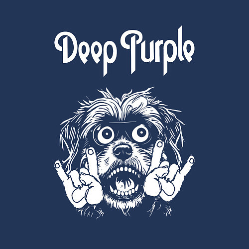 Мужской свитшот Deep Purple rock dog / Тёмно-синий – фото 3