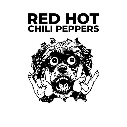 Мужской свитшот Red Hot Chili Peppers - rock dog / Белый – фото 3