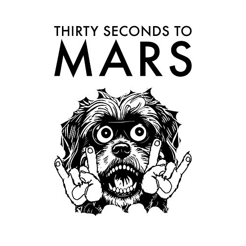 Мужской свитшот Thirty Seconds to Mars - rock dog / Белый – фото 3