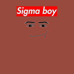 Свитшот хлопковый мужской Sigma boy roblox face - gaming meme collab, цвет: кирпичный — фото 2