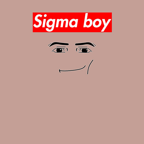 Мужской свитшот Sigma boy roblox face - gaming meme collab / Пыльно-розовый – фото 3