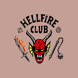 Свитшот хлопковый мужской Stranger things - hellfire club, цвет: пыльно-розовый — фото 2