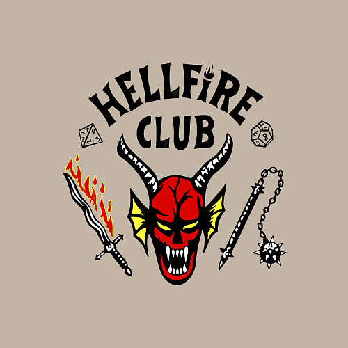 Мужской свитшот Stranger things - hellfire club / Миндальный – фото 3