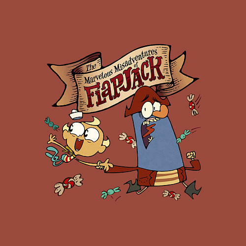 Мужской свитшот Flapjack - candies / Кирпичный – фото 3