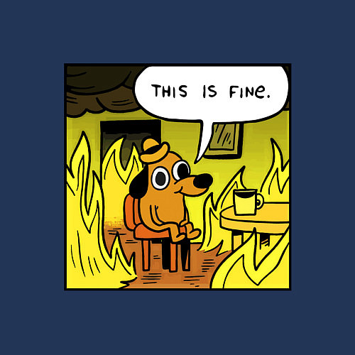 Мужской свитшот Пес - все в порядке / Тёмно-синий – фото 3