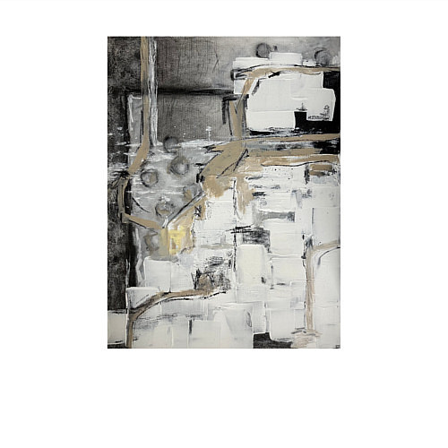 Мужской свитшот Черно-бежевая абстракция / Белый – фото 3