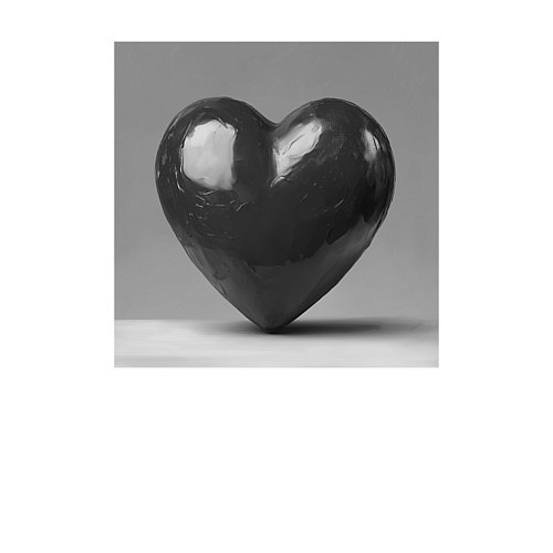 Мужской свитшот Большое чёрное сердце / Белый – фото 3