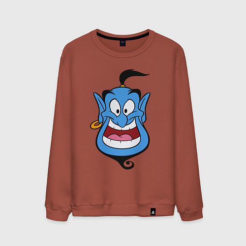 Мужской свитшот Аладдин - Джинни / Кирпичный – фото 1