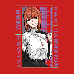 Свитшот хлопковый мужской Человек-бензопила Макима в костюме, цвет: красный — фото 2