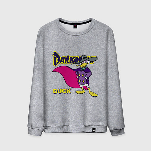 Мужской свитшот Чёрный плащ - Кряк Лапчатый / Меланж – фото 1