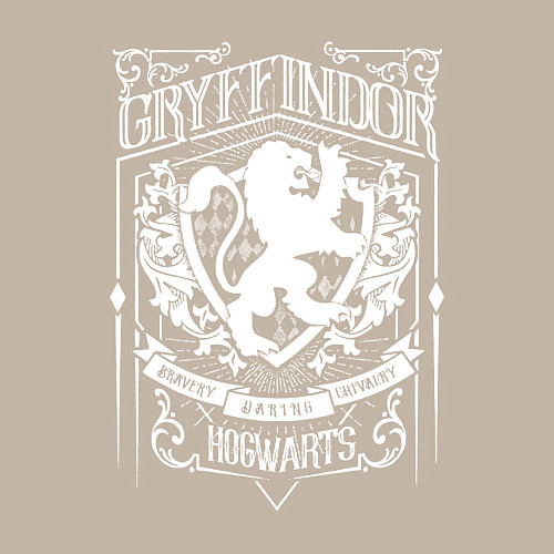 Мужской свитшот Гарри Поттер - герб гриффиндор / Миндальный – фото 3