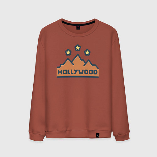 Мужской свитшот Hollywood stars / Кирпичный – фото 1