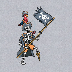 Свитшот хлопковый мужской Мёртвый пират с флагом, цвет: меланж — фото 2