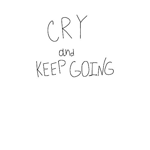 Мужской свитшот Cry and keep going / Белый – фото 3