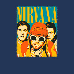 Свитшот хлопковый мужской Нирвана музыкальная группа, цвет: тёмно-синий — фото 2