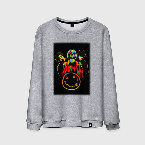 Мужской свитшот Нирвана рок группа / Меланж – фото 1