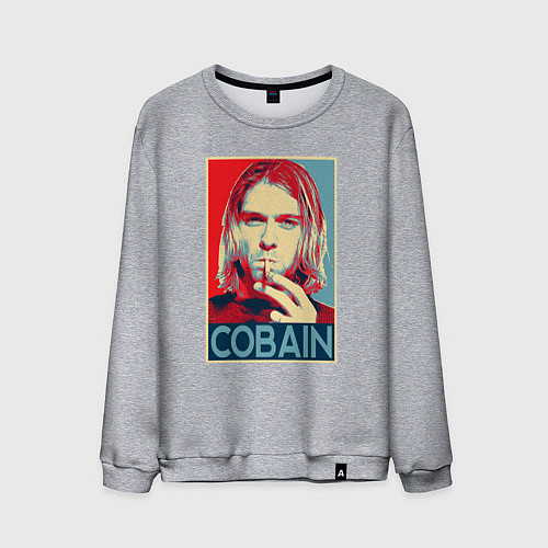 Мужской свитшот Кобейн нирвана рок / Меланж – фото 1