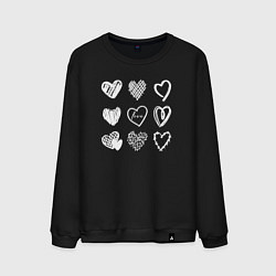 Мужской свитшот Hearts love hand draw