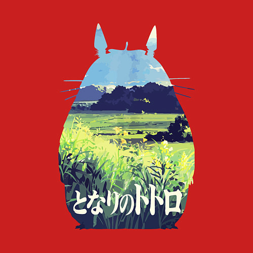 Мужской свитшот Nature Totoro / Красный – фото 3
