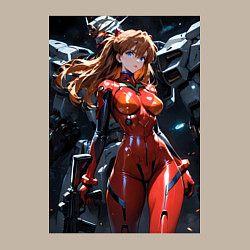 Свитшот хлопковый мужской Аска Лэнгли Евангелион, цвет: миндальный — фото 2