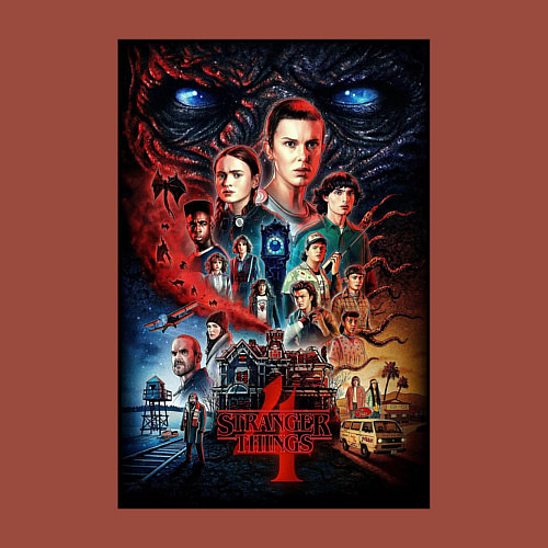 Мужской свитшот Stranger Things 4 / Кирпичный – фото 3