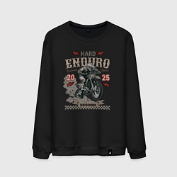 Свитшот хлопковый мужской Мотоцикл Хард эндуро, экстремальная езда, цвет: черный