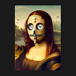 Свитшот хлопковый мужской Mona Lisa in a mask - steampunk, цвет: черный — фото 2