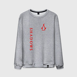Свитшот хлопковый мужской Assassins creed - shadows red, цвет: меланж