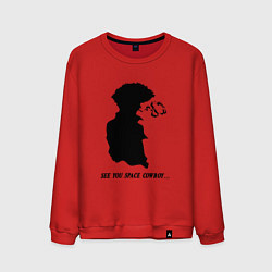 Свитшот хлопковый мужской Ковбой Бибоп Спайк Шпигель Аниме, цвет: красный