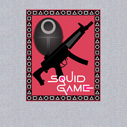 Свитшот хлопковый мужской Squid game gun and mask, цвет: меланж — фото 2