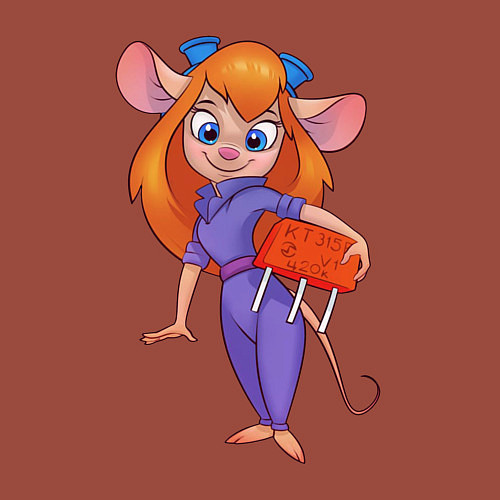 Мужской свитшот Rescue rangers - Gadget Hackwrench / Кирпичный – фото 3