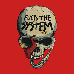 Свитшот хлопковый мужской Skull - fuck the system, цвет: красный — фото 2