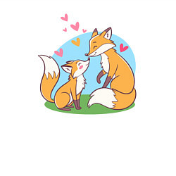 Свитшот хлопковый мужской Свидание влюбленных лисичек, цвет: белый — фото 2