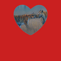 Свитшот хлопковый мужской Сердце тигры, цвет: красный — фото 2