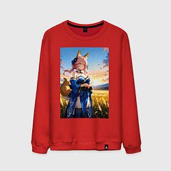 Свитшот хлопковый мужской Tamamo no Mae Fate Grand Order, цвет: красный
