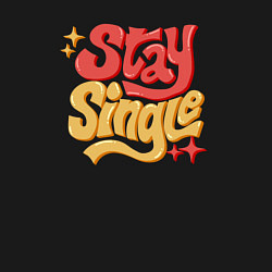 Свитшот хлопковый мужской Stay single, цвет: черный — фото 2