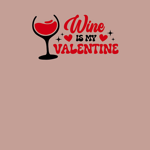 Мужской свитшот Wine is my valentine / Пыльно-розовый – фото 3