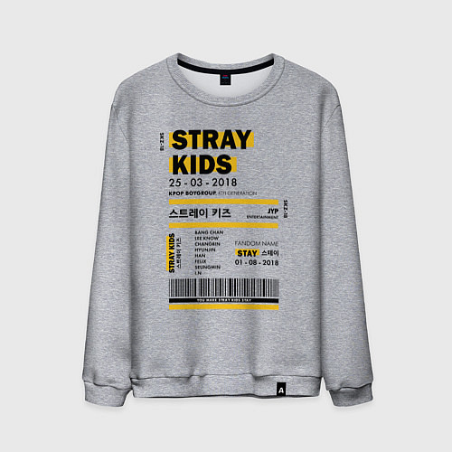Мужской свитшот Stray kids ticket / Меланж – фото 1