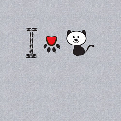 Свитшот хлопковый мужской Я люблю кошек, цвет: меланж — фото 2
